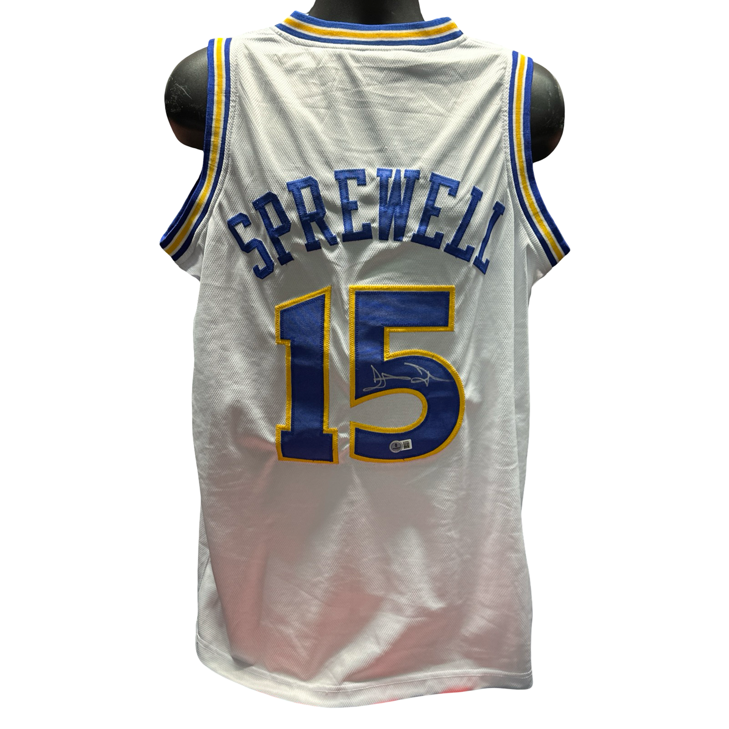 Latrell Sprewell Autographed Golden State Warriors White Jersey Beckett