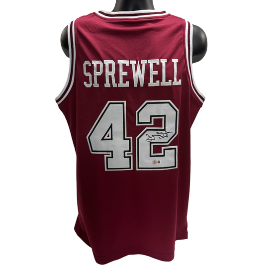 Latrell Sprewell Autographed Alabama Crimson Tide Red Jersey Beckett