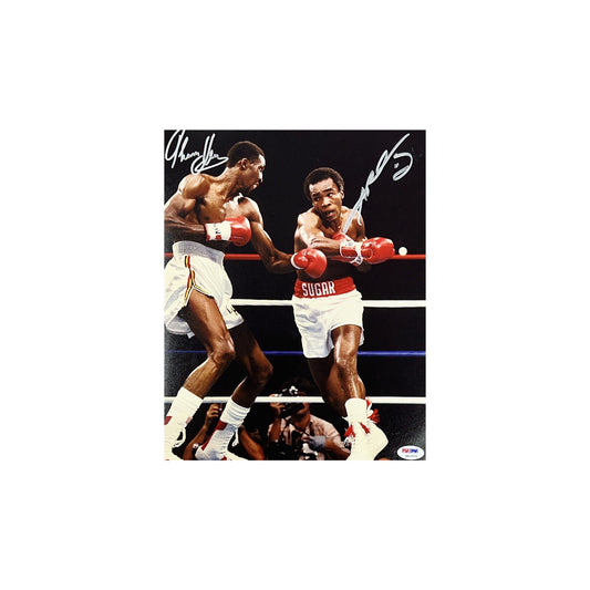 Sugar Ray Leonard & Thomas Hearns Autographed 11x14 PSA/DNA