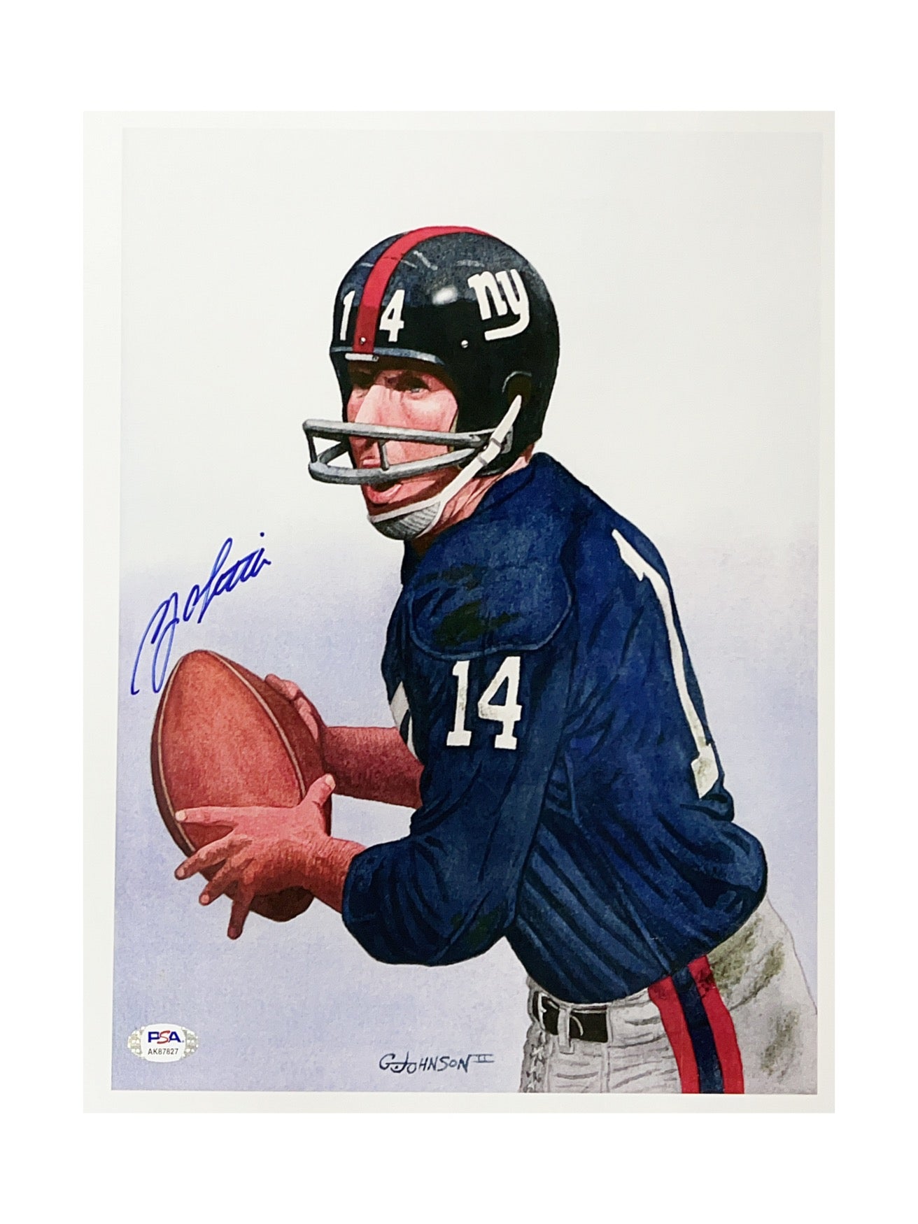 Y.A. Tittle Autographed New York Giants 11x14 PSA