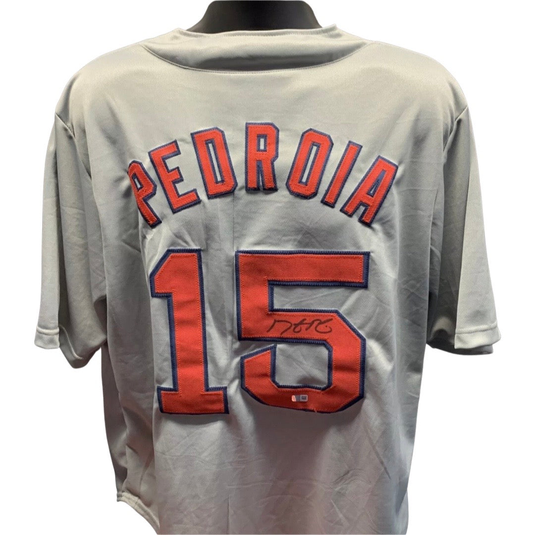 Dustin Pedroia Autographed Boston Red Sox Grey Jersey Steiner CX