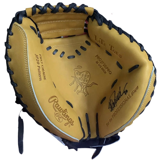 Jorge Posada Autographed New York Yankees Rawlings Heart of the Hide JP20 Game Model Catcher Glove JSA