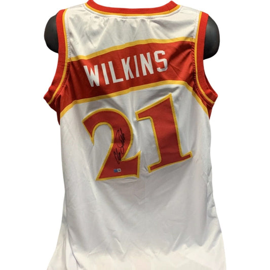 Dominique Wilkins Autographed Atlanta Hawks White Jersey Steiner CX