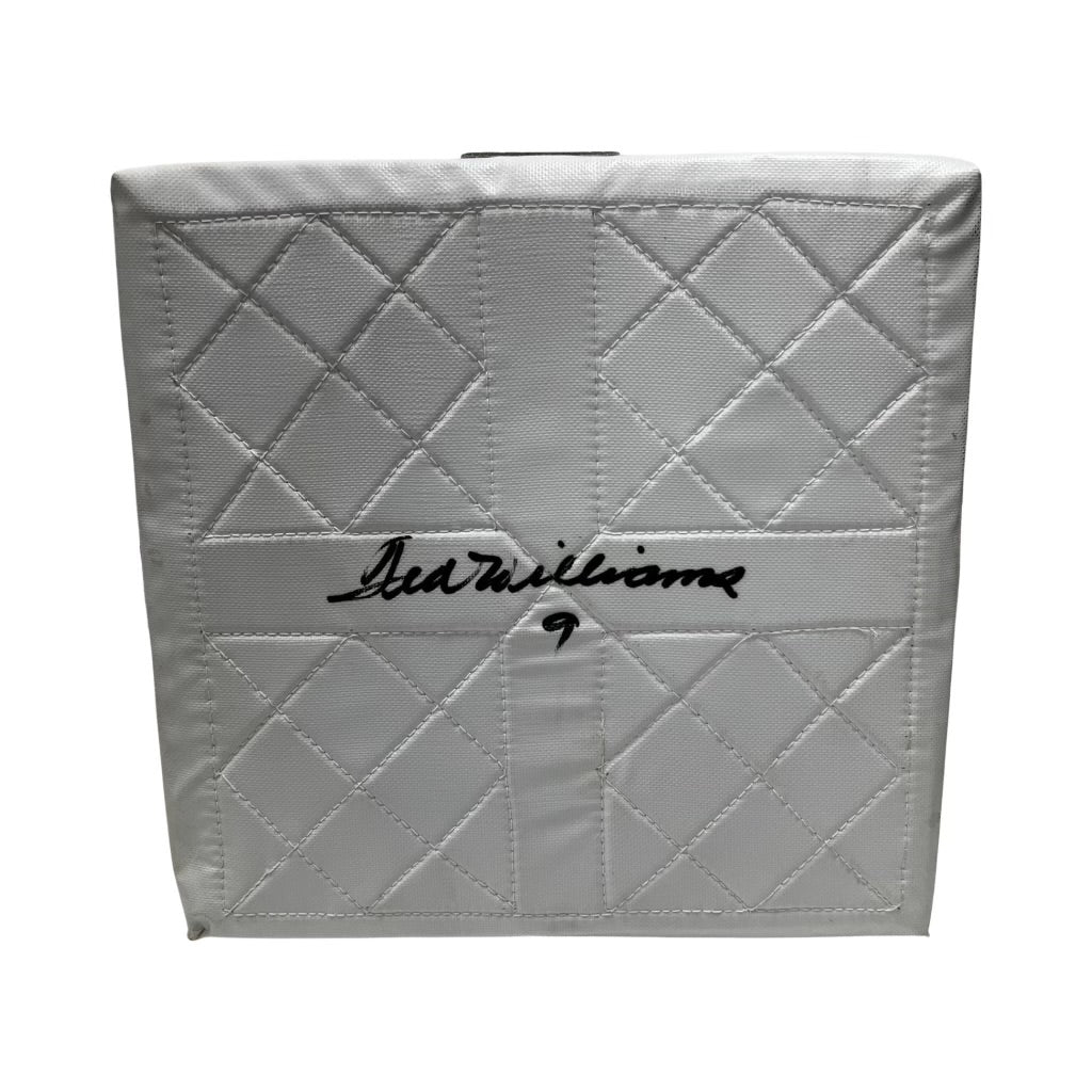 Ted Williams Autographed Boston Red Sox Base 9 Inscription JSA LOA