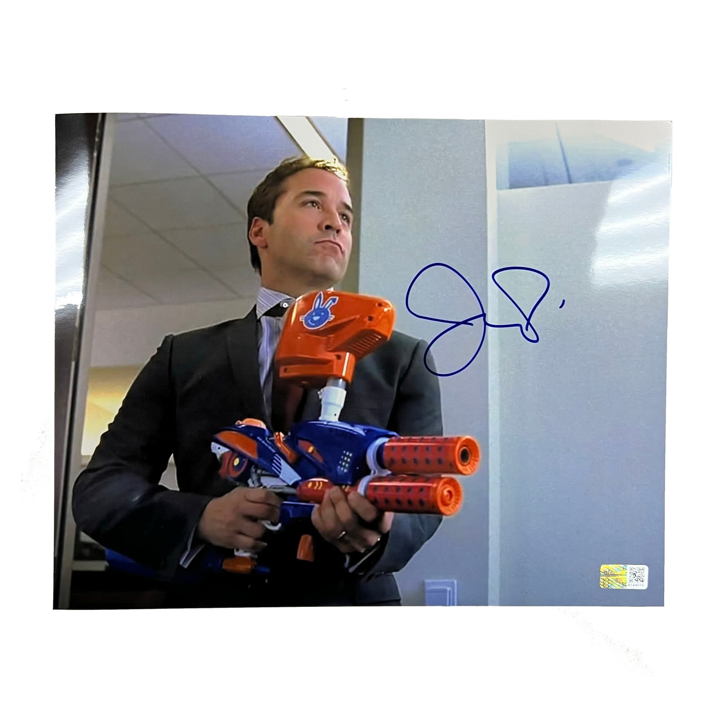 Jeremy Piven Autographed Entourage Ari Gold Paintball Gun Aim 2 Hands 8x10 Steiner CX