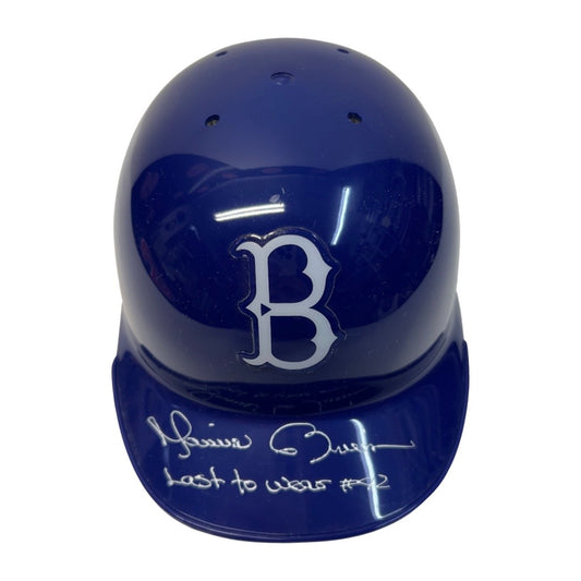 Mariano Rivera Autographed Brooklyn Dodgers Mini Helmet “Last to Wear #42” Inscription Steiner CX