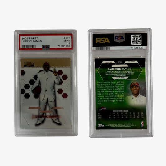 2002 Lebron James Topps Finest RC #178 PSA MT 9