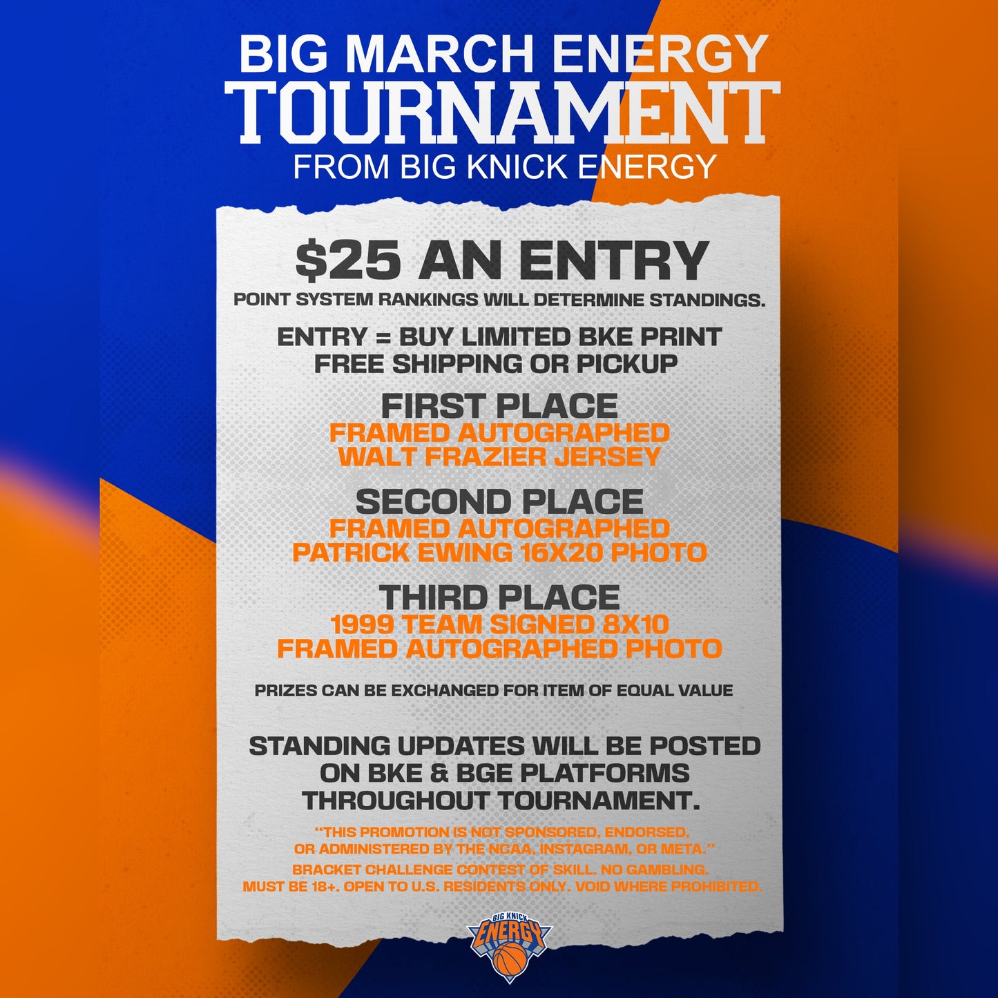Big Knick Energy Be Great March Bracket Tournament