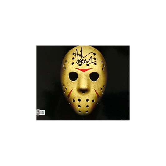 Ari Lehman Autographed Friday The 13th Mask Blackout 8x10 Beckett