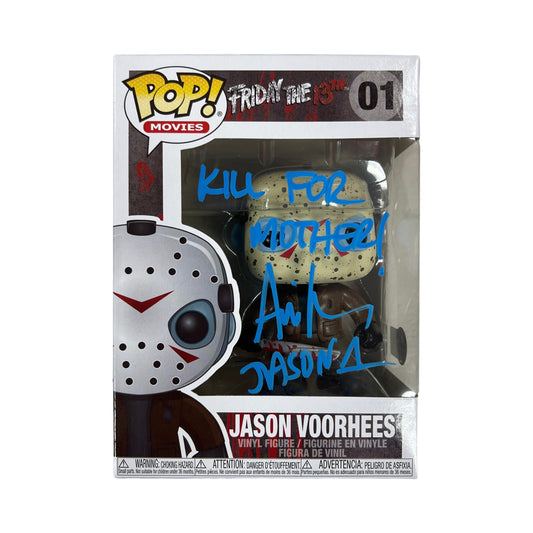 Ari Lehman Autographed Jason Voorhees Friday the 13th Funko Pop #01 "Kill For Mother!"  Inscription Blue Ink Beckett