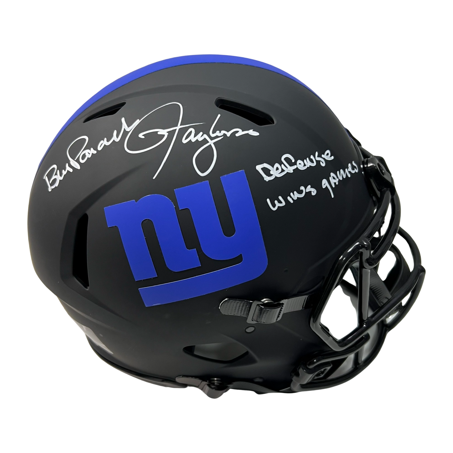 Lawrence Taylor & Bill Parcells Autographed New York Giants Eclipse Authentic Helmet “Defense Wins Games” Inscription Steiner CX