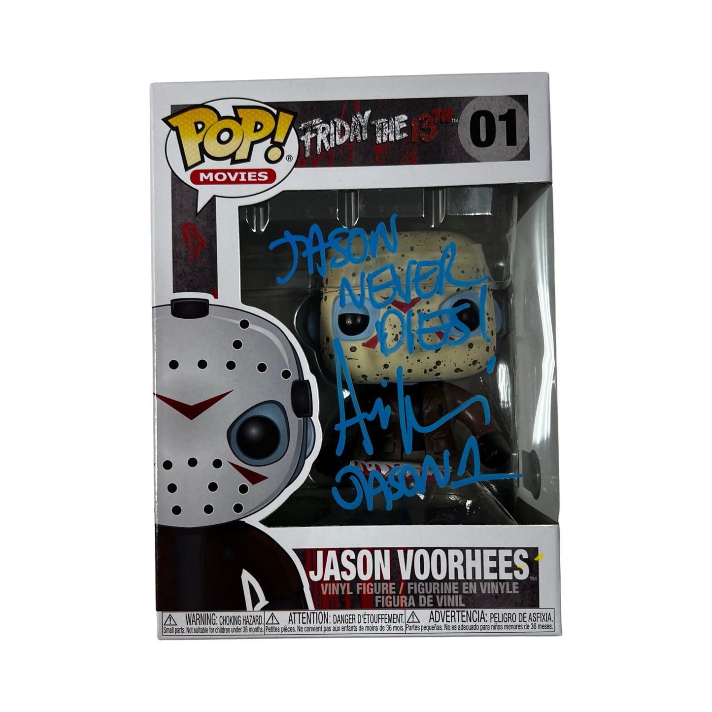 Ari Lehman Autographed Jason Voorhees Friday the 13th Funko Pop #01 "Jason Never Dies!" Inscription Blue Ink Beckett