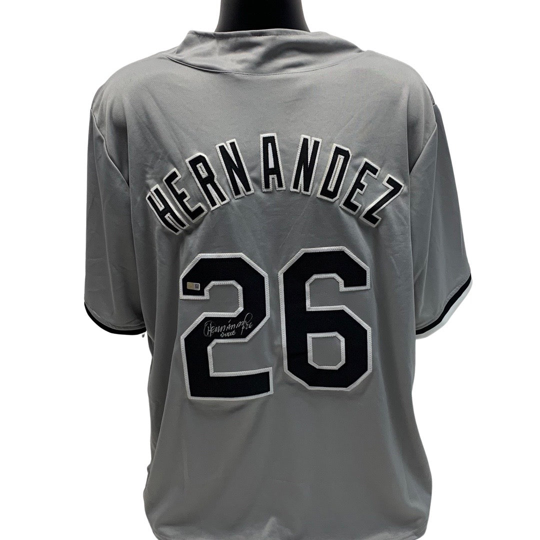Orlando El Duque Hernandez Autographed Chicago White Sox Grey Jersey Steiner CX