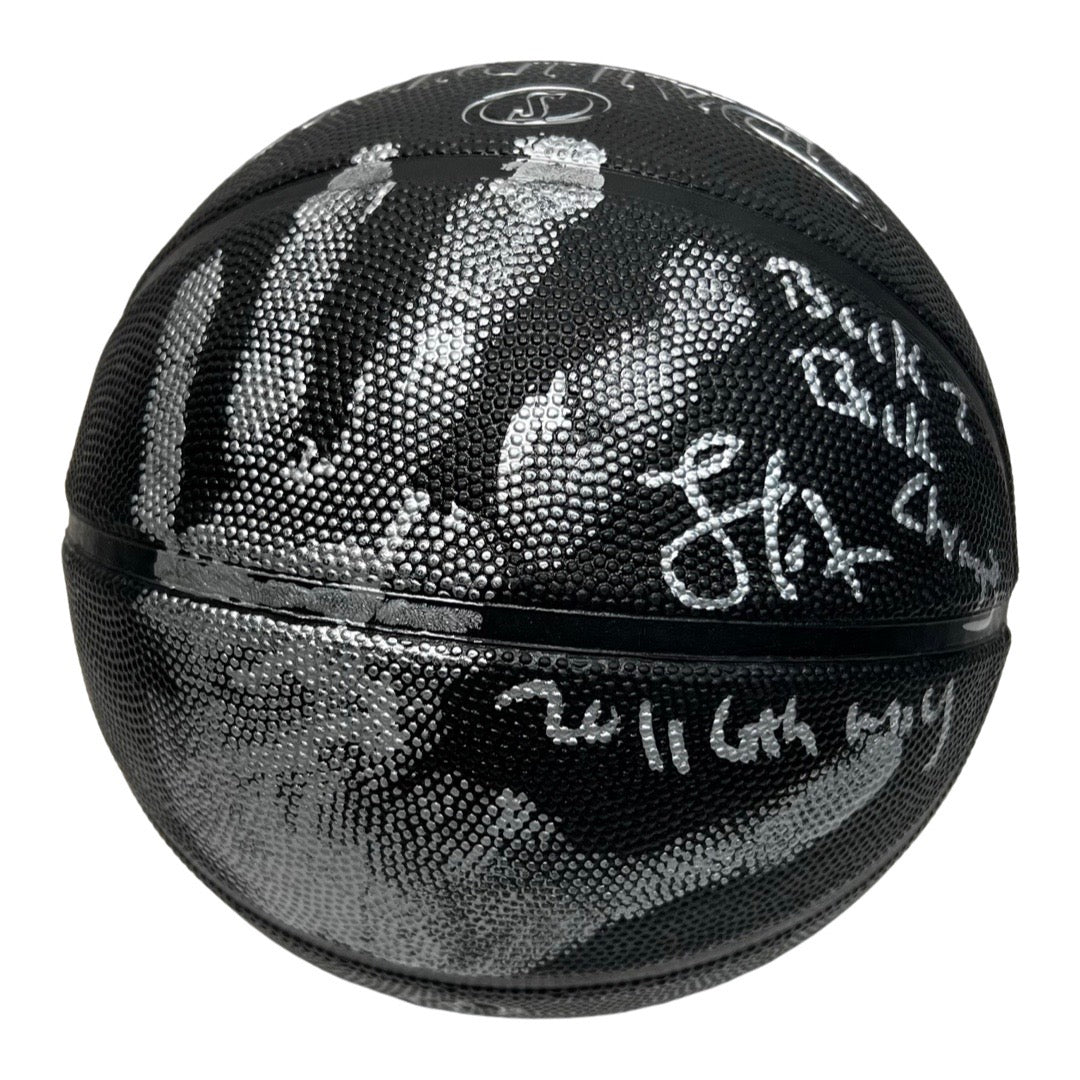 Lamar Odom Autographed Los Angeles Lakers Black Spalding Basketball w/ Handprint “Back 2 Back Champs, 2011 6th MOY” Inscription Steiner CX