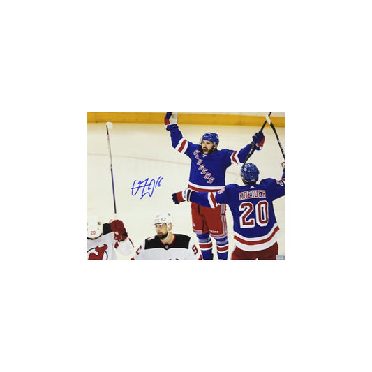 Vincent Trocheck Autographed New York Rangers Arms Up 11x14 Steiner CX - Unframed