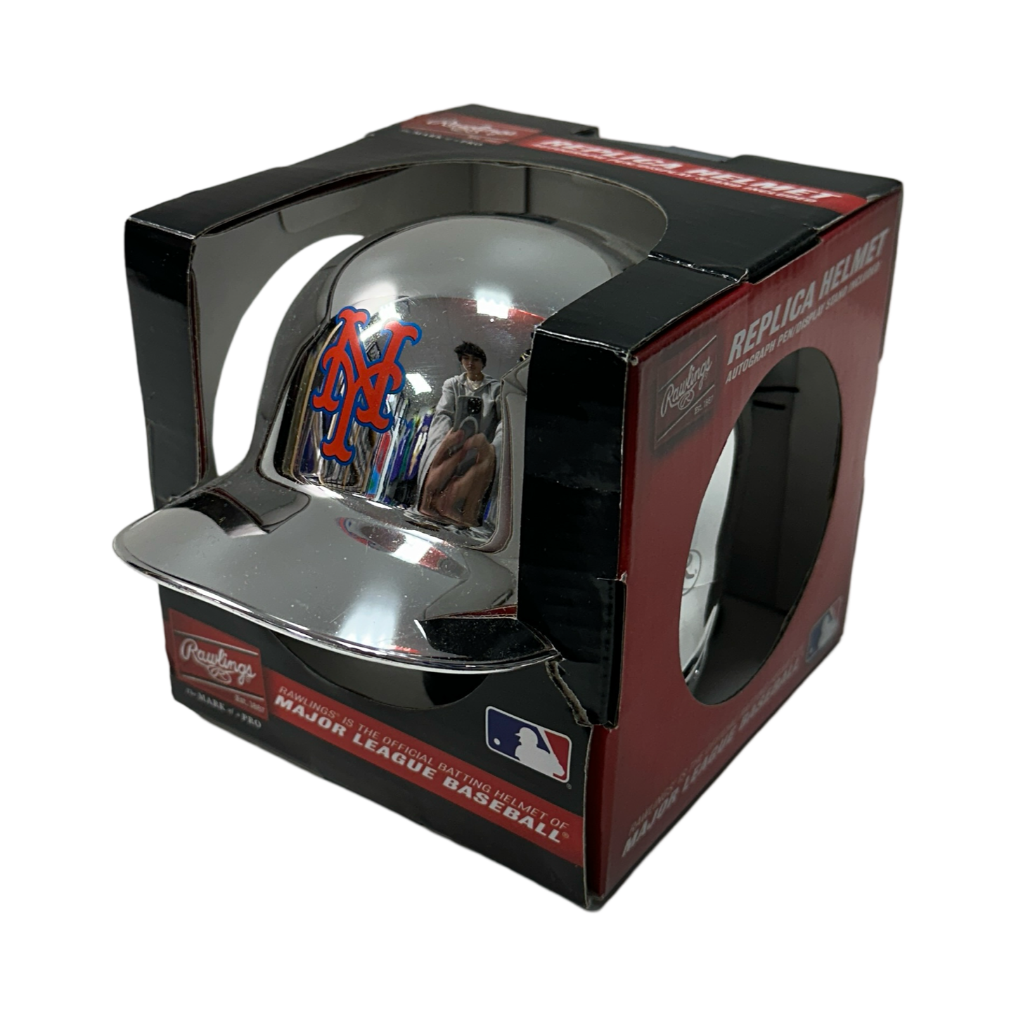 Rawlings New York Mets Replica Chrome Mini Helmet Unsigned MLB