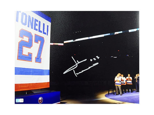 John Tonelli Autographed New York Islanders Retirement Night Side 11x14 Steiner CX