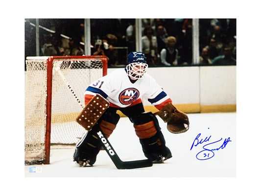 Billy Smith Autographed New York Islanders In Goal 11x14 Steiner CX