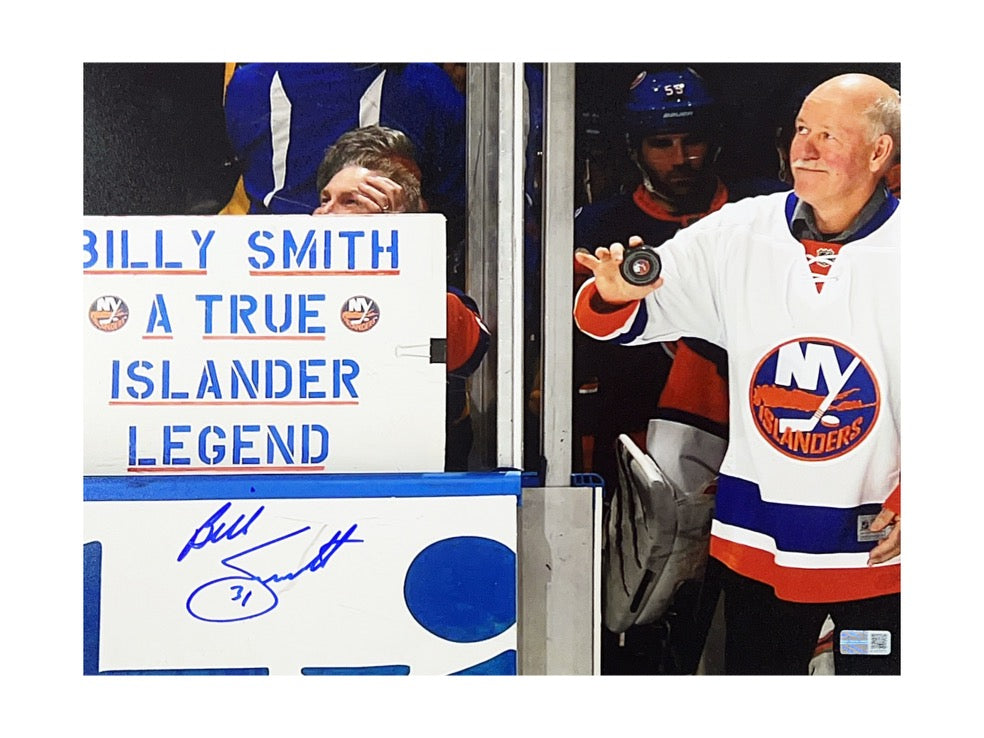 Billy Smith Autographed New York Islanders Retirement 11x14 Steiner CX