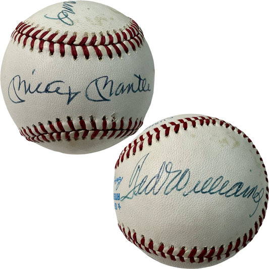 Mickey Mantle & Ted Williams Autographed Official American League Baseball Ted Williams Estate COA