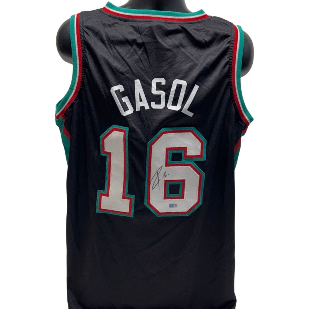 Pau Gasol Autographed Memphis Grizzlies Black Jersey Steiner CX
