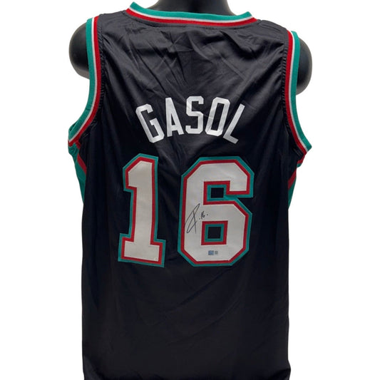Pau Gasol Autographed Memphis Grizzlies Black Jersey Steiner CX