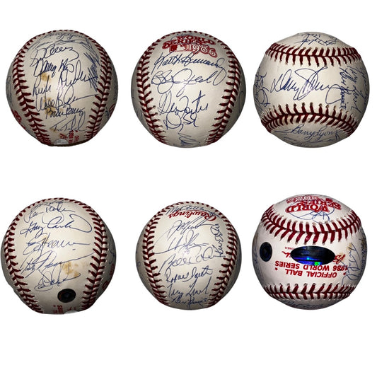 1986 New York Mets Team Autographed World Series Logo Ball 28 Total Autographs Steiner