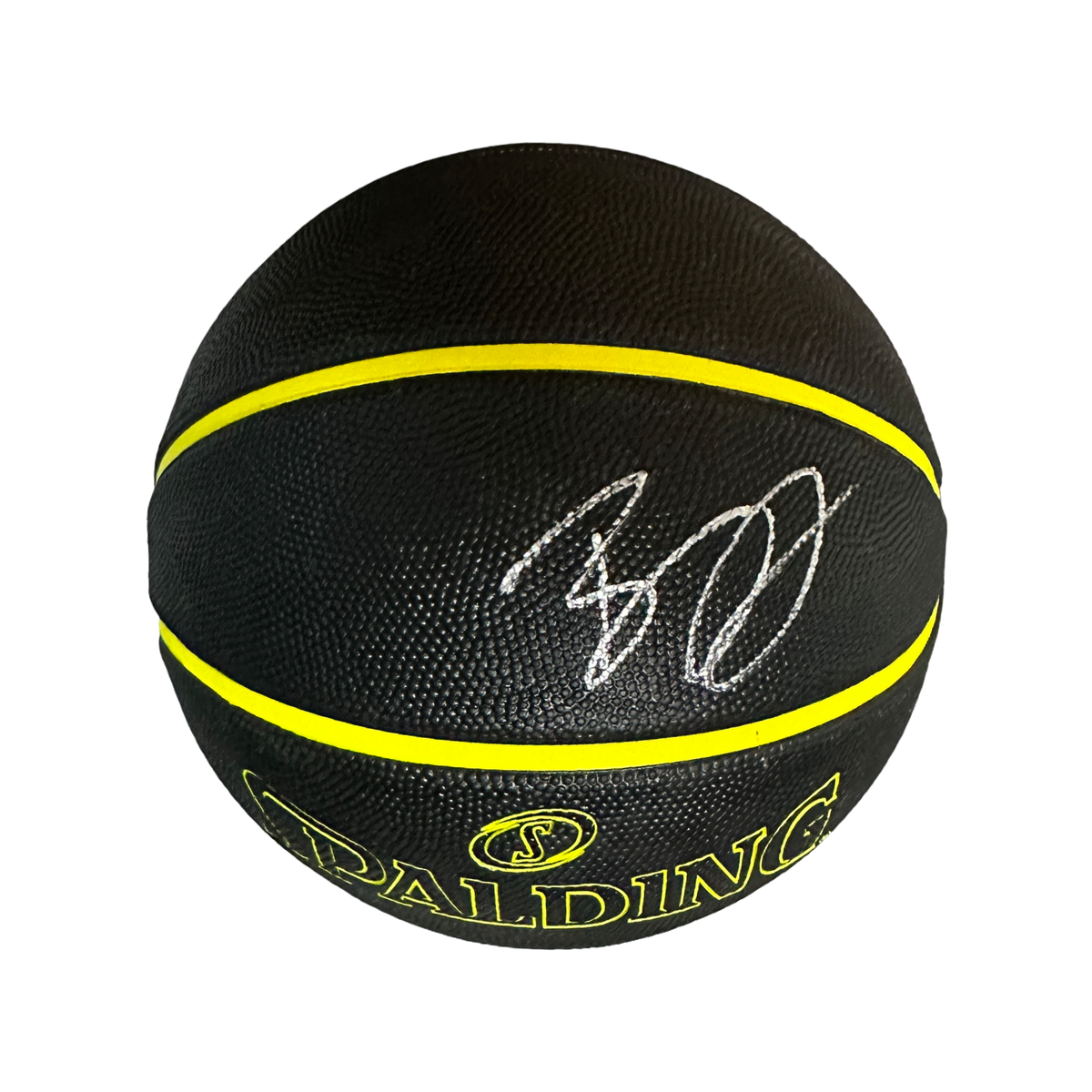 Baron Davis Autographed Black Yellow Spalding Basketball Beckett