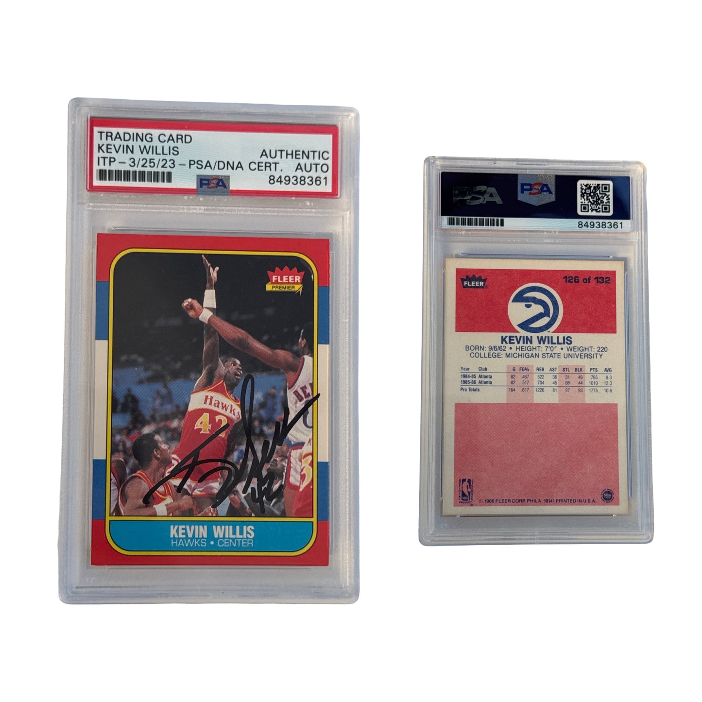 1986 Kevin Willis Autographed Fleer #126 PSA Authentic Auto
