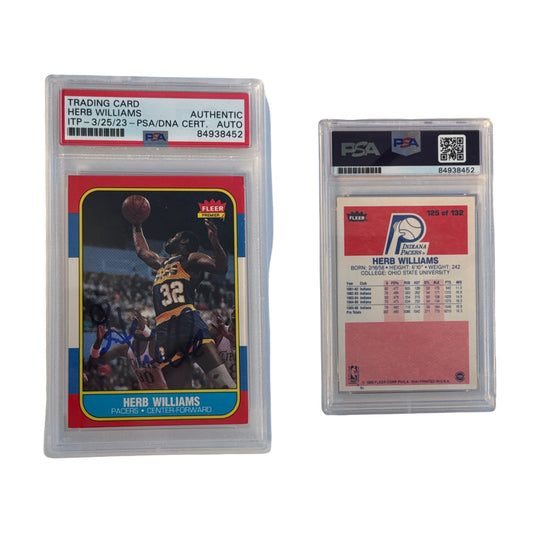 1986 Herb Williams Autographed Fleer #125 PSA Authentic Auto