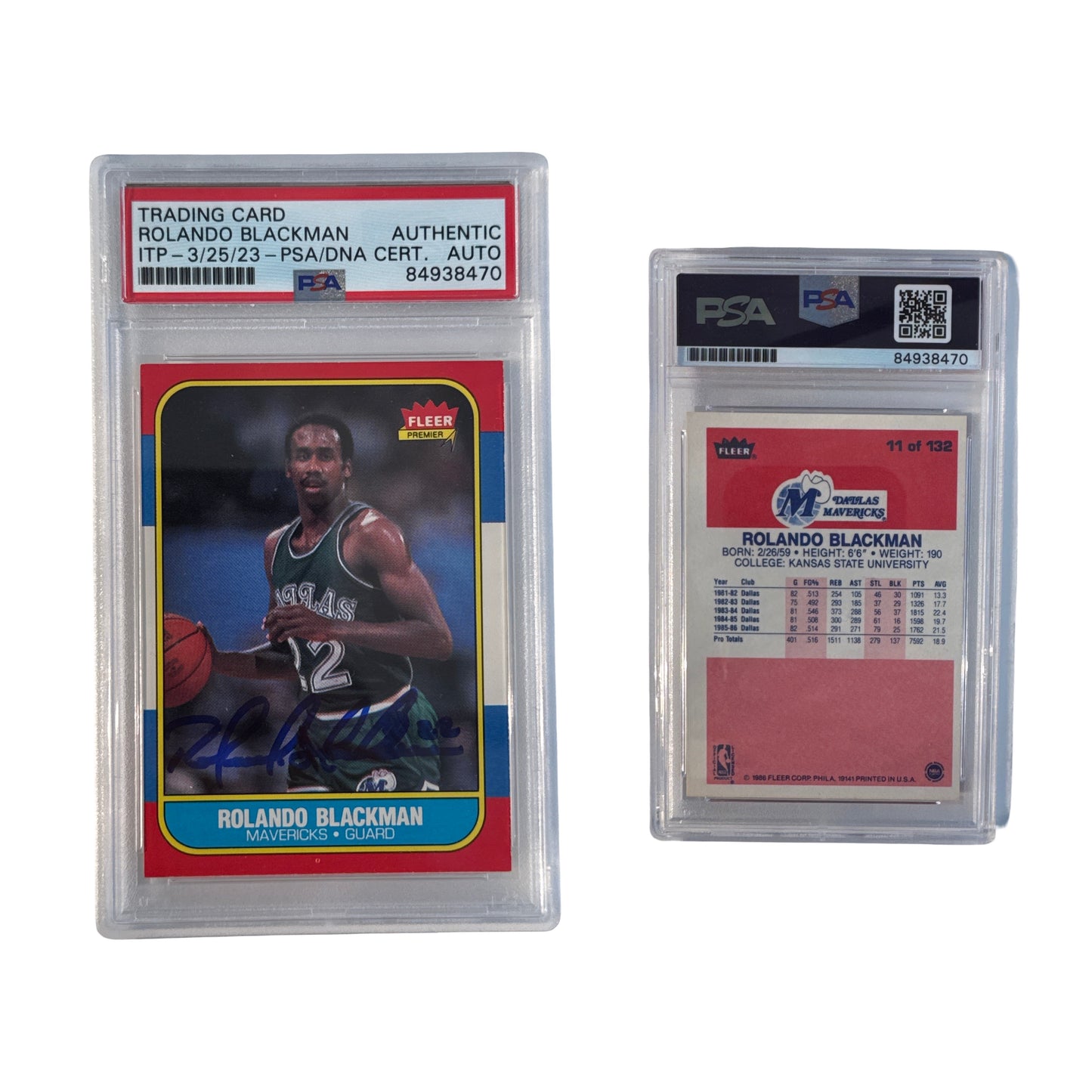 1986 Ronaldo Blackman Autographed Fleer #11 PSA Authentic Auto