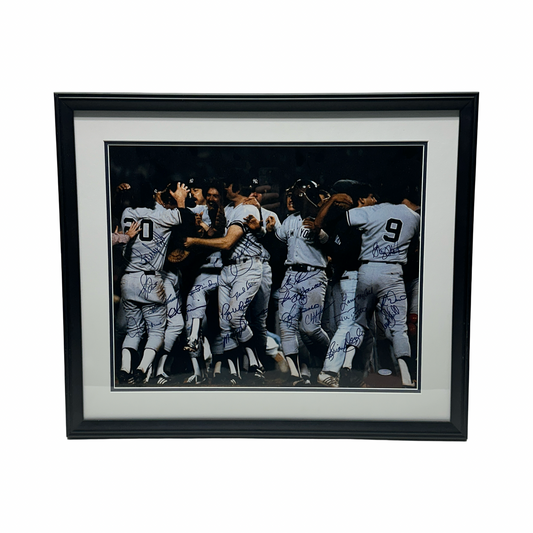 1978 New York Yankees Team Autographed Celebration 22x26 Steiner Sports - Framed