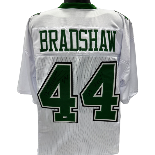 Ahmad Bradshaw Autographed Marshall Thundering Herd White Jersey Go Herd! Inscription Steiner CX