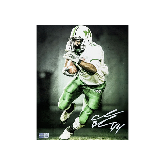 Ahmad Bradshaw Autographed Marshall Thundering Herd Edit 8x10 Steiner CX
