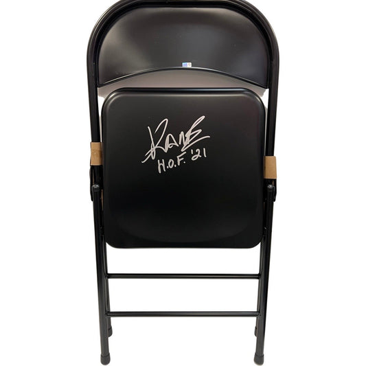 Kane Autographed WWE Steel Chair HOF 21 Inscription Steiner CX