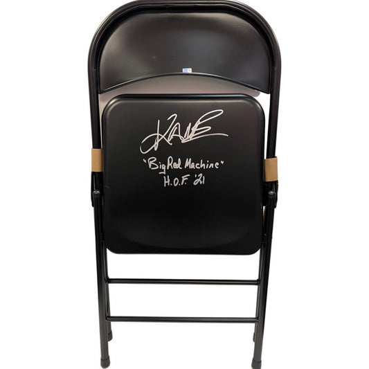 Kane Autographed WWE Steel Chair Big Red Machine, HOF 21 Inscriptions Steiner CX