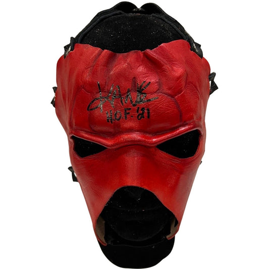 Kane Autographed WWE All Red Half Mask HOF 21 Inscription Steiner CX