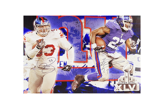 Brandon Jacobs & Chase Blackburn Autographed New York Giants 16x20 Beckett