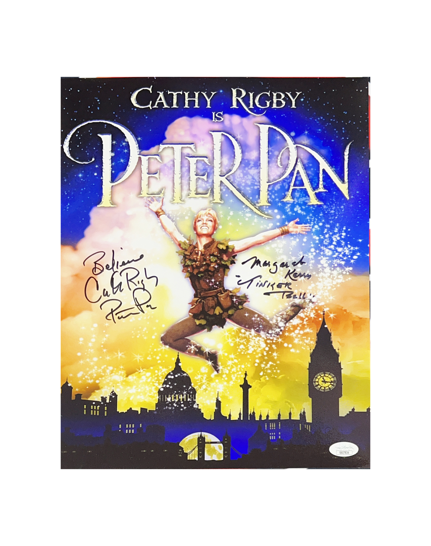 Cathy Rigby & Margaret Kerry Autographed Peter Pan 11x14 "Believe Peter Pan & Tinker Bell" Inscriptions JSA