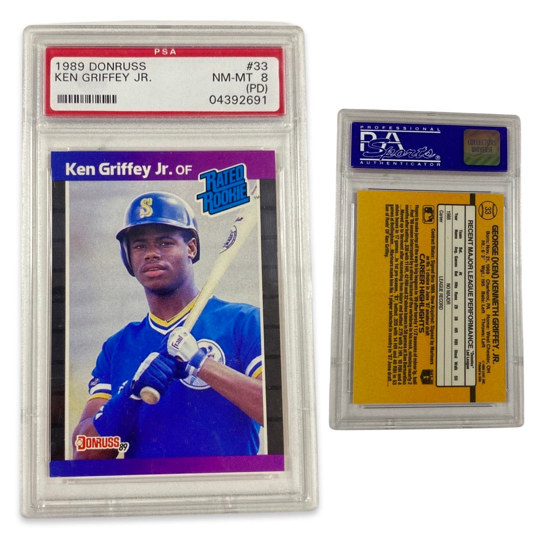 1989 Ken Griffey Jr. Donruss Rated Rookie #33 PSA NM-MT 8