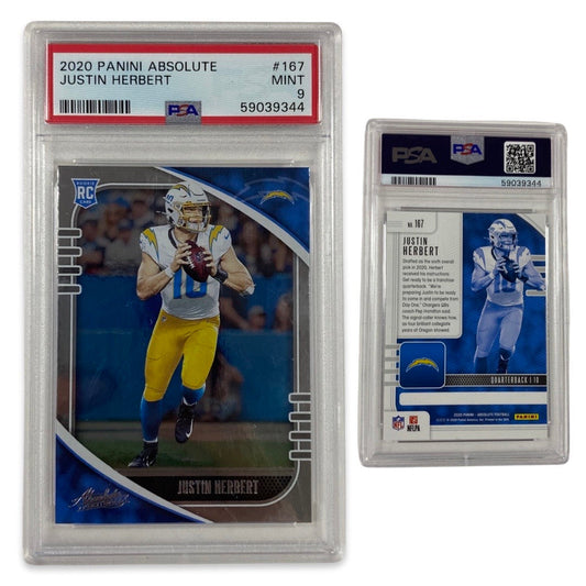 2020 Justin Herbert Panini Absolute Rookie Card #167 PSA MINT 9