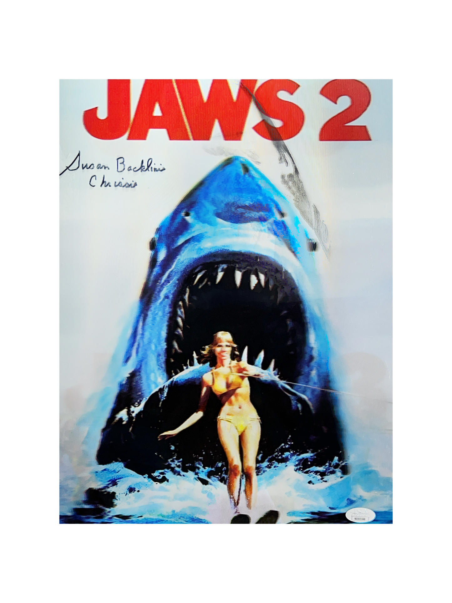 Susan Backlinie Autographed Jaws Holographic 12x16 "Christie" Inscription JSA