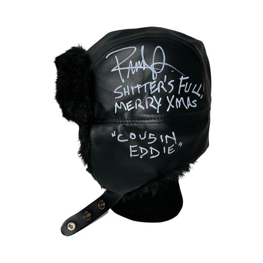 Randy Quaid Autographed Winter Hat "Shitter's Full!, Merry Xmas & Cousin Eddie" Inscriptions JSA