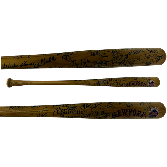 New York Mets Greats Autographed Commemorative Bat Signed By David Wright, Carlos Beltran, Jose Reyes & 32 Others JSA