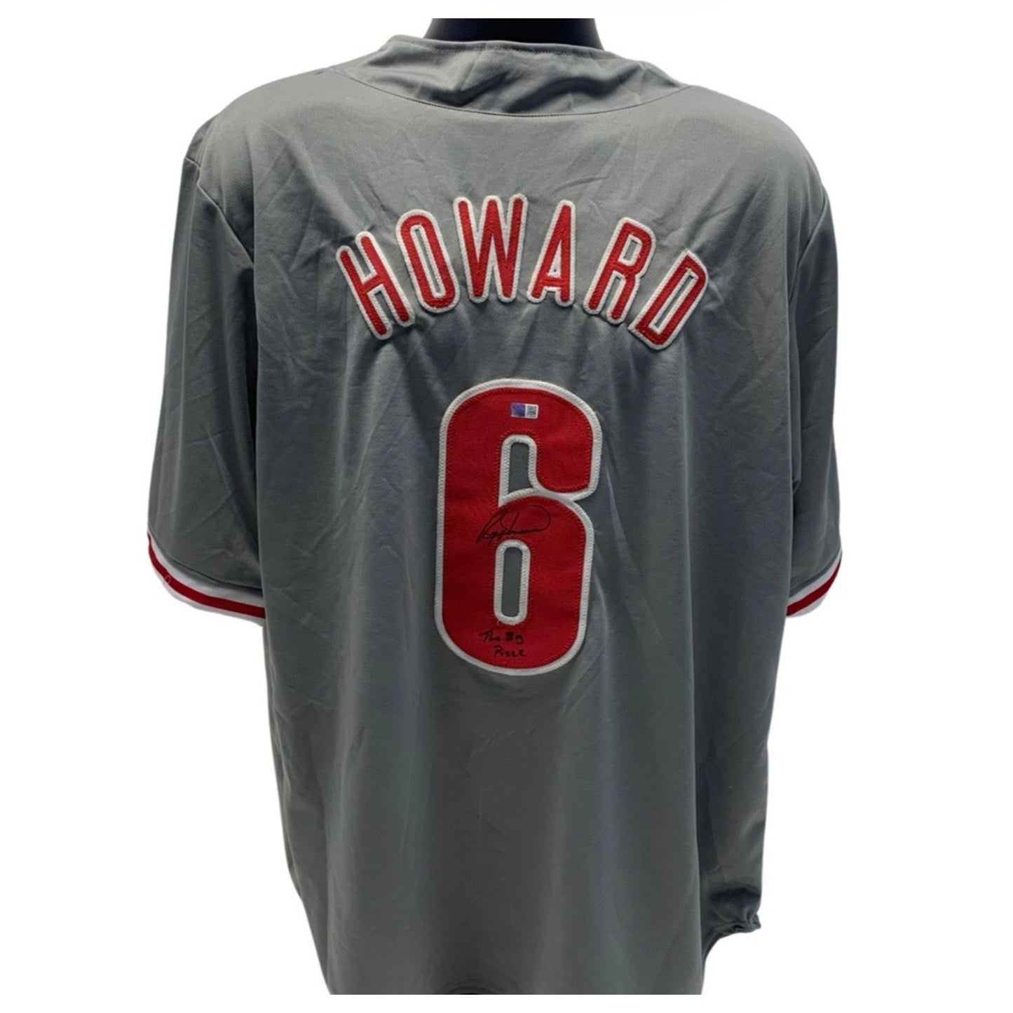 Ryan Howard Autographed Philadelphia Phillies Grey Jersey “The Big Piece” Inscription Steiner CX