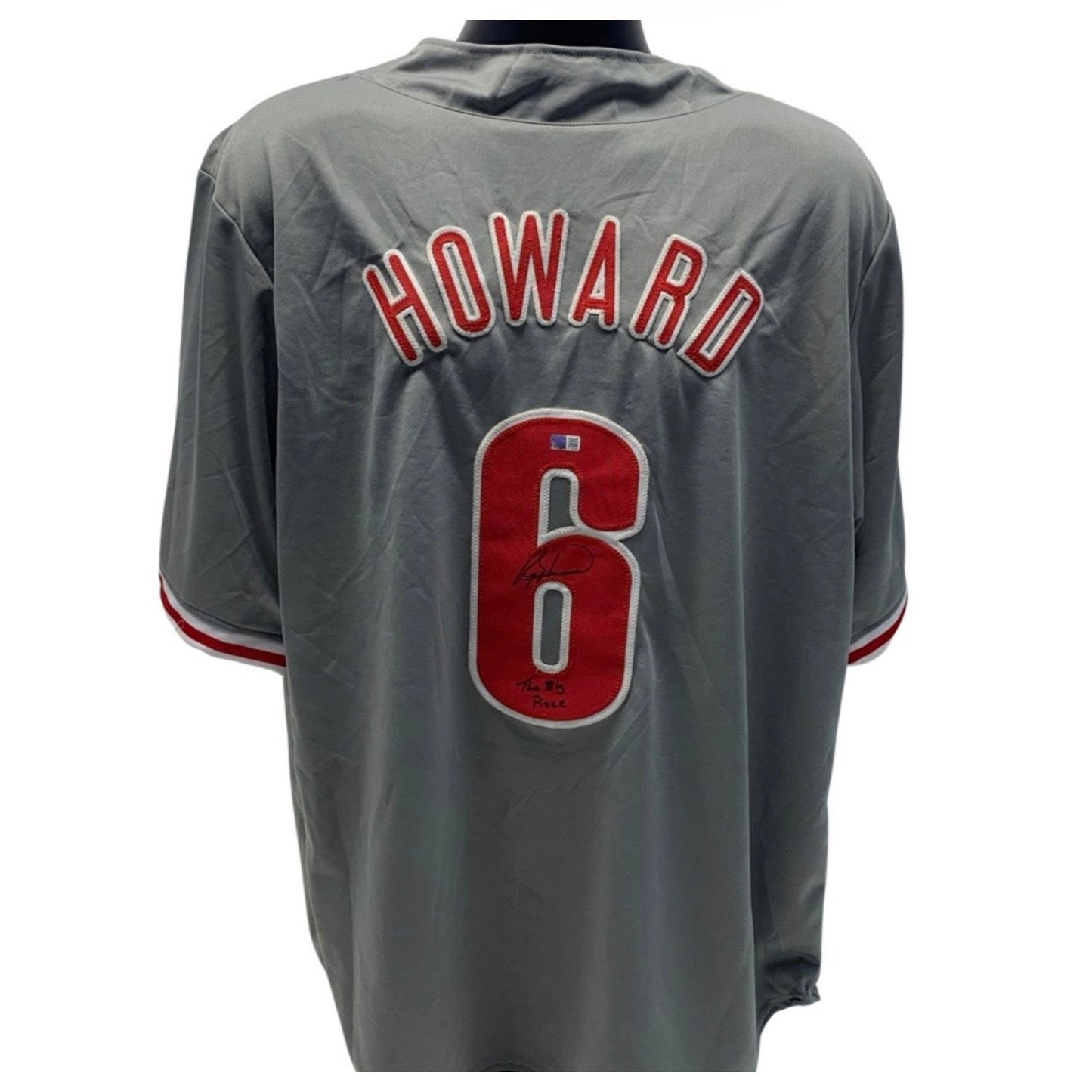 Ryan Howard Autographed Philadelphia Phillies Grey Jersey The Big Piece Inscription Steiner CX