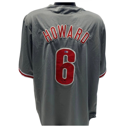 Ryan Howard Autographed Philadelphia Phillies Grey Jersey The Big Piece Inscription Steiner CX