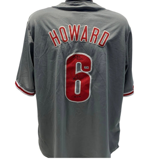 Ryan Howard Autographed Philadelphia Phillies Grey Jersey The Big Piece, 08 WSC Inscriptions Steiner CX