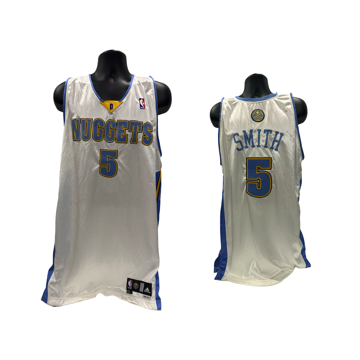 J.R. Smith Game Used NBA 2009/10 Denver Nuggets White Jersey