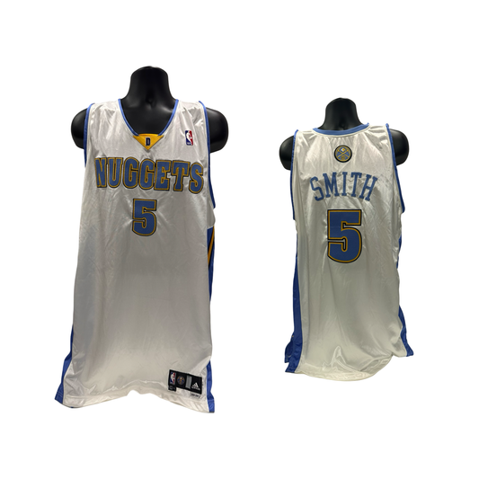 J.R. Smith Game Used NBA 2009/10 Denver Nuggets White Jersey